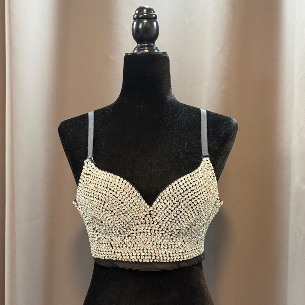 Sparkling Rhinestone Bralette Top